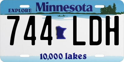 MN license plate 744LDH
