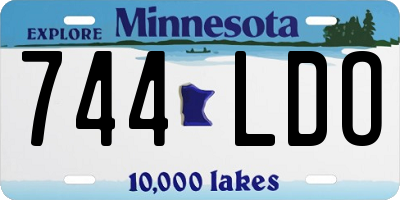 MN license plate 744LDO