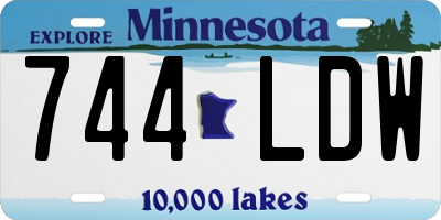 MN license plate 744LDW