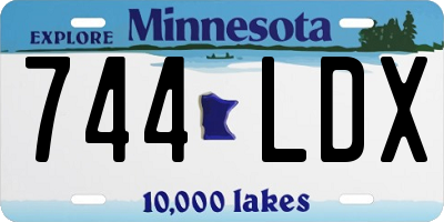 MN license plate 744LDX
