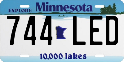 MN license plate 744LED