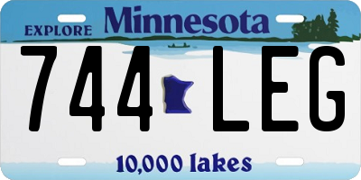 MN license plate 744LEG