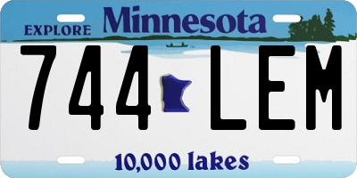 MN license plate 744LEM