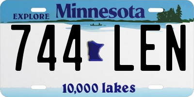 MN license plate 744LEN