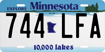 MN license plate 744LFA