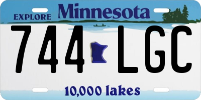 MN license plate 744LGC