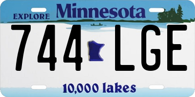 MN license plate 744LGE