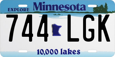 MN license plate 744LGK