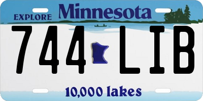 MN license plate 744LIB