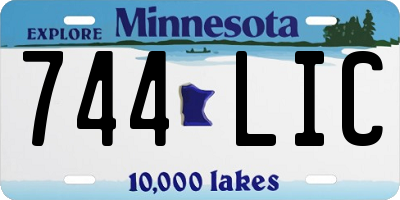 MN license plate 744LIC