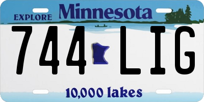 MN license plate 744LIG