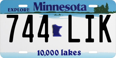 MN license plate 744LIK