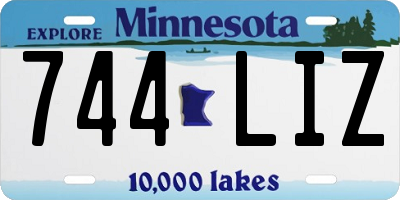 MN license plate 744LIZ