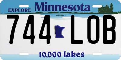 MN license plate 744LOB