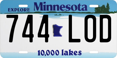 MN license plate 744LOD