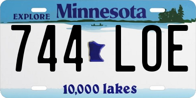 MN license plate 744LOE