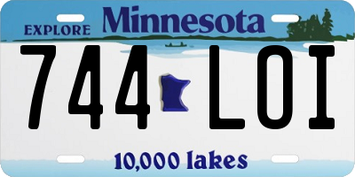MN license plate 744LOI