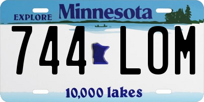 MN license plate 744LOM