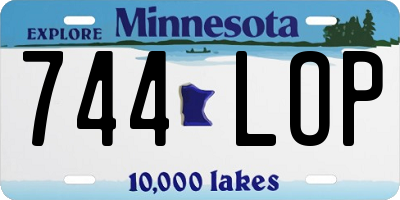 MN license plate 744LOP