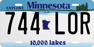 MN license plate 744LOR