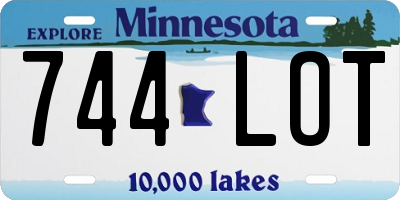MN license plate 744LOT