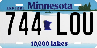 MN license plate 744LOU