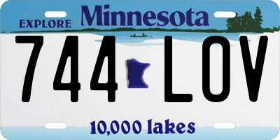 MN license plate 744LOV