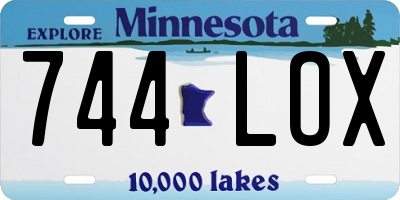 MN license plate 744LOX