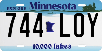 MN license plate 744LOY