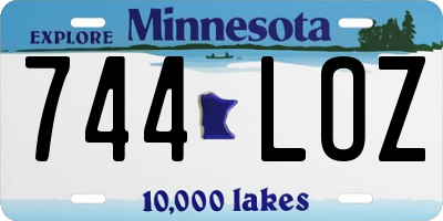 MN license plate 744LOZ