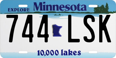 MN license plate 744LSK