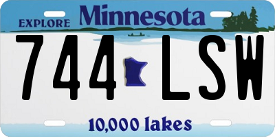 MN license plate 744LSW