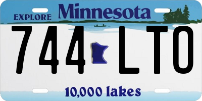 MN license plate 744LTO