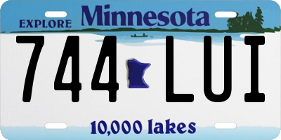 MN license plate 744LUI