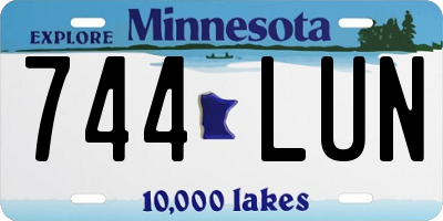 MN license plate 744LUN