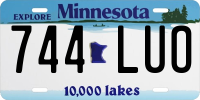 MN license plate 744LUO