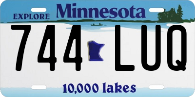MN license plate 744LUQ