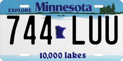 MN license plate 744LUU