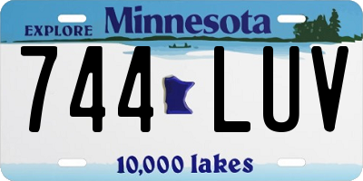 MN license plate 744LUV