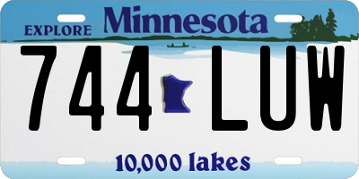 MN license plate 744LUW