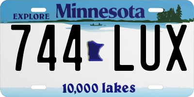 MN license plate 744LUX