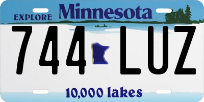MN license plate 744LUZ