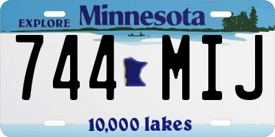 MN license plate 744MIJ