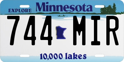 MN license plate 744MIR