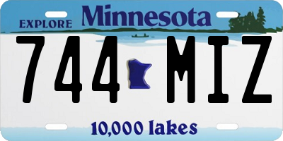 MN license plate 744MIZ