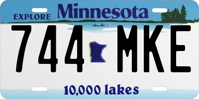 MN license plate 744MKE