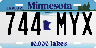 MN license plate 744MYX