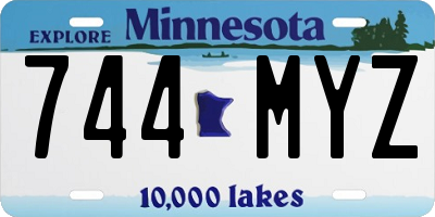 MN license plate 744MYZ