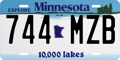 MN license plate 744MZB