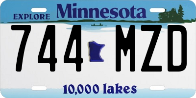 MN license plate 744MZD